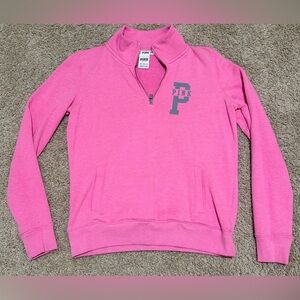 Victoria's Secret PINK Hot Pink Quarter-Zip Pullover
